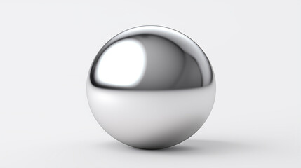 chrome steel ball realistic isolated on white background - obrazy, fototapety, plakaty