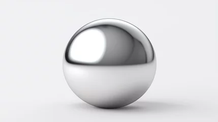 Fototapeten chrome steel ball realistic isolated on white background © Aura