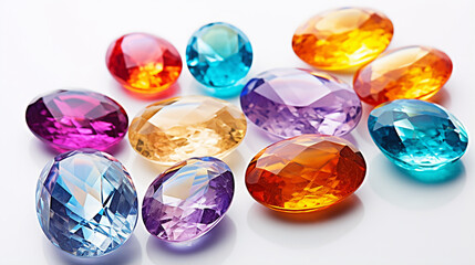 colorful luxury precious stone for jewelry on white background