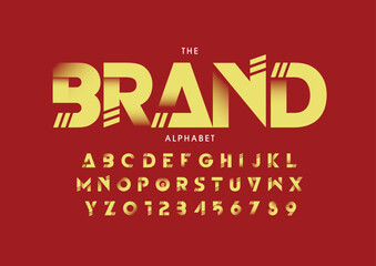 Vector of stylized modern font and alphabet