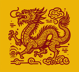 Chinese Dragon New Year vector graphic asset