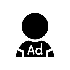 Advertising on shirt icon