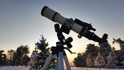 Astronomy telescope for observing the skies and celestial objects.