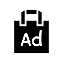 Advertising on bag icon