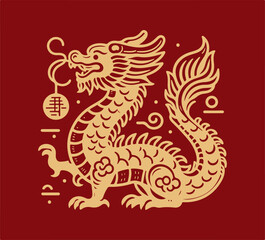 Chinese Dragon New Year vector graphic asset