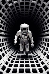 Fototapeta premium An Astronaut at spacewalk, Generative ai