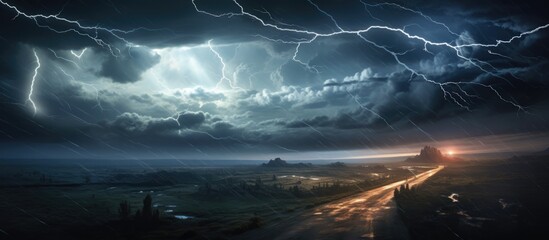 Electrical storm with thunder