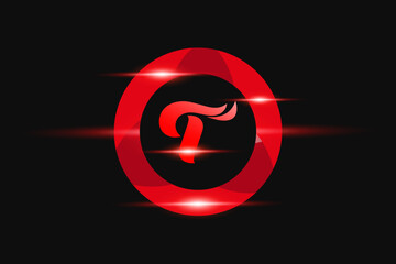 T Red logo Design. Vector logo design for business.