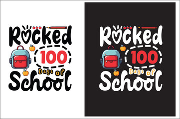 100 days school t-shirt design vector