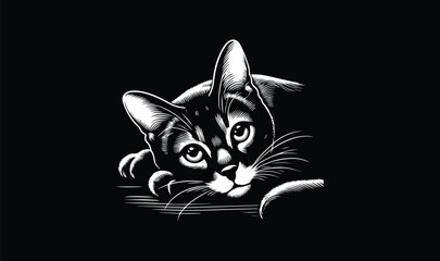 bobcat sleeping logo, bobcat eyes logo