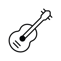 guitar icon with white background vector stock illustration