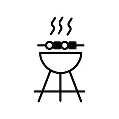 bbq icon with white background vector stock illustration