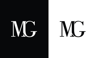 MG abstract initial monogram letter alphabet logo design - obrazy, fototapety, plakaty