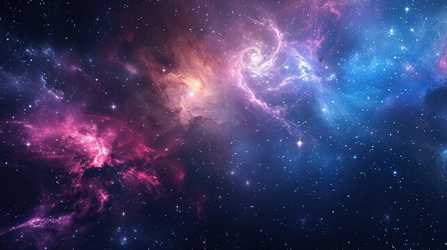 Colorful milkyway galaxy night stars family landscape © Koplexs-Stock