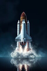 Rocket start, startup, cartoon, generative ai