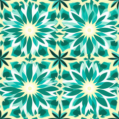 Seamless pattern : Geometric bright floral pattern
