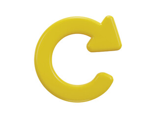 yellow refresh 3d icon vector illustration