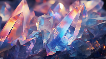 Background of blue and pink crystals.