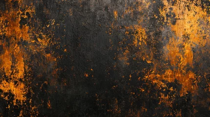 Behangcirkel 黒茶色オレンジ黄色の抽象的な背景GenerativeAI © enopi