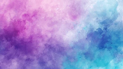 Fotobehang 紫色のティールの抽象的な水彩背景GenerativeAI © enopi