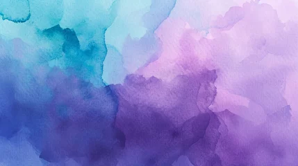 Afwasbaar fotobehang 紫色のティールの抽象的な水彩背景GenerativeAI © enopi