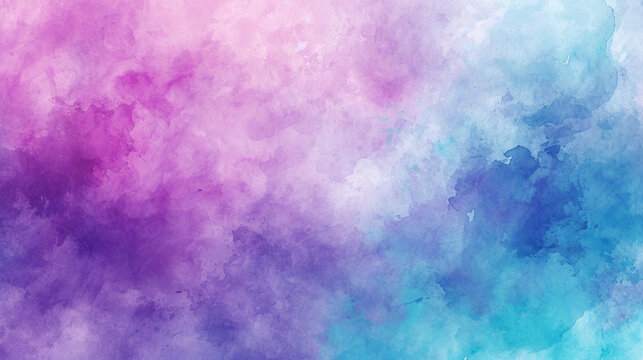 Fototapeta 紫色のティールの抽象的な水彩背景GenerativeAI