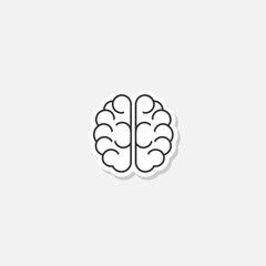  Brain icon sticker isolated on gray background
