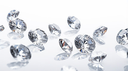 placer diamonds on a white background