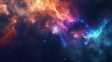 Fototapeta premium Colorful milkyway galaxy night stars family landscape