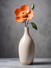 the-flower-in-a-ceramic-bottle-without-pattern-on-a-studio-backgroundmodern-style