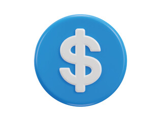 dollar icon 3d rendering vector illustration