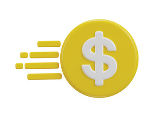 dollar currency firstest growing icon 3d rendering vector illustration