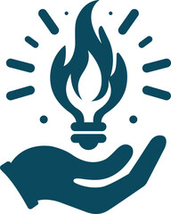Hand with Bulb (Innovative & Creative Logo Vector Illustration)