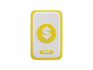 3d Online payment concept smart phone with dollar icon vector illustration