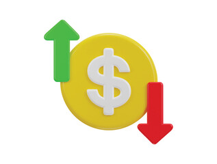 3d money transfer icon on digital currency symbol illustration
