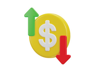 Obraz premium 3d money transfer icon on digital currency symbol illustration