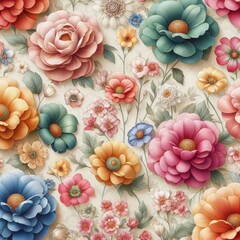 Multiple colors flowers pattern 