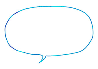 シンプルな青い線の吹き出し