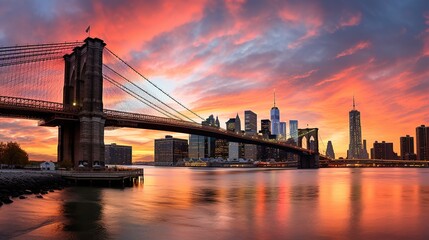 Fototapeta premium New York city sunset panorama
