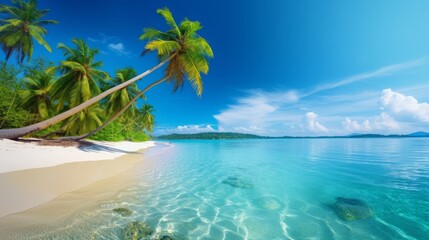 Fototapeta na wymiar Tropical Beach Paradise with Clear Blue Waters