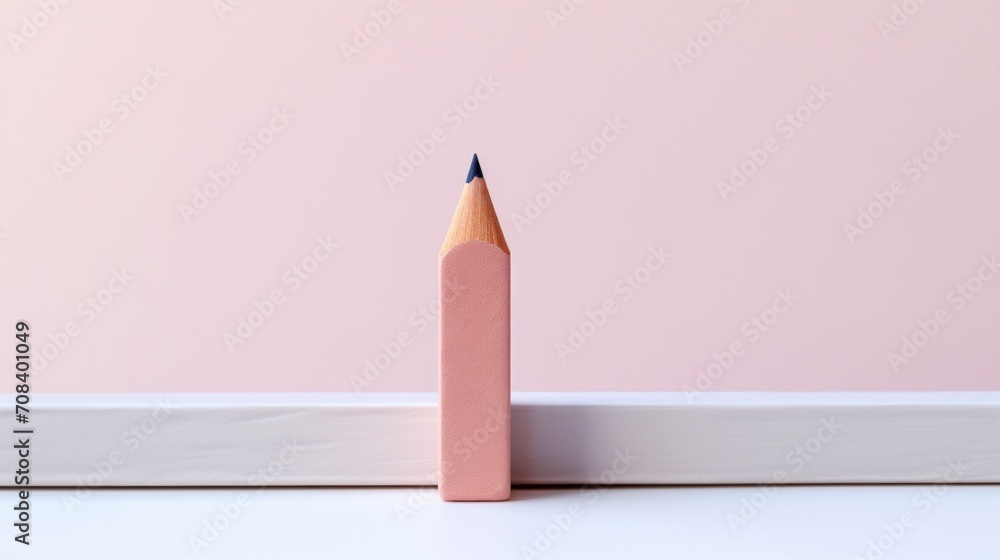 Aufkleber A single pencil centered on a clean white surface Generative AI