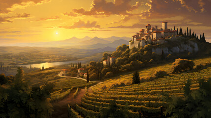 Renaissance vineyard - obrazy, fototapety, plakaty