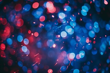 Independence Day background with colorful lights and out-of-focus bokeh