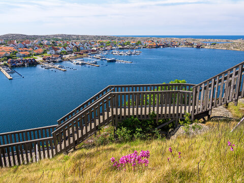 A view at the archipelago of Smogen, a locality in the Swedish province of Vastra Gotalands lan and the historical province of Bohuslan on the Swedish west coast