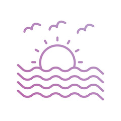 sunset icon with white background vector stock illustration