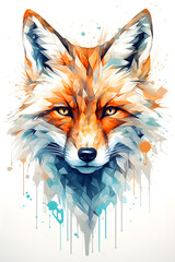 red fox cartoon painting