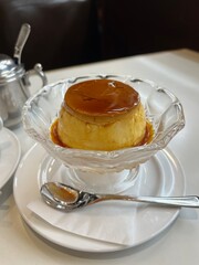 pudding in clear grass 