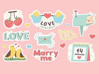 Valentine Sticker Pack Aesthetic Simple for Cards, Stickers ect.