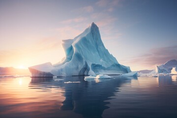 A huge iceberg in the Antarctica ocean - obrazy, fototapety, plakaty