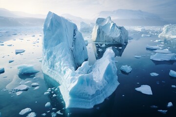 Melting glaciers because of climate change - obrazy, fototapety, plakaty